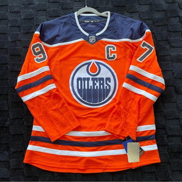 New 54 Adidas Connor McDavid Edmonton Oilers Authentic Home Orange - Main Image